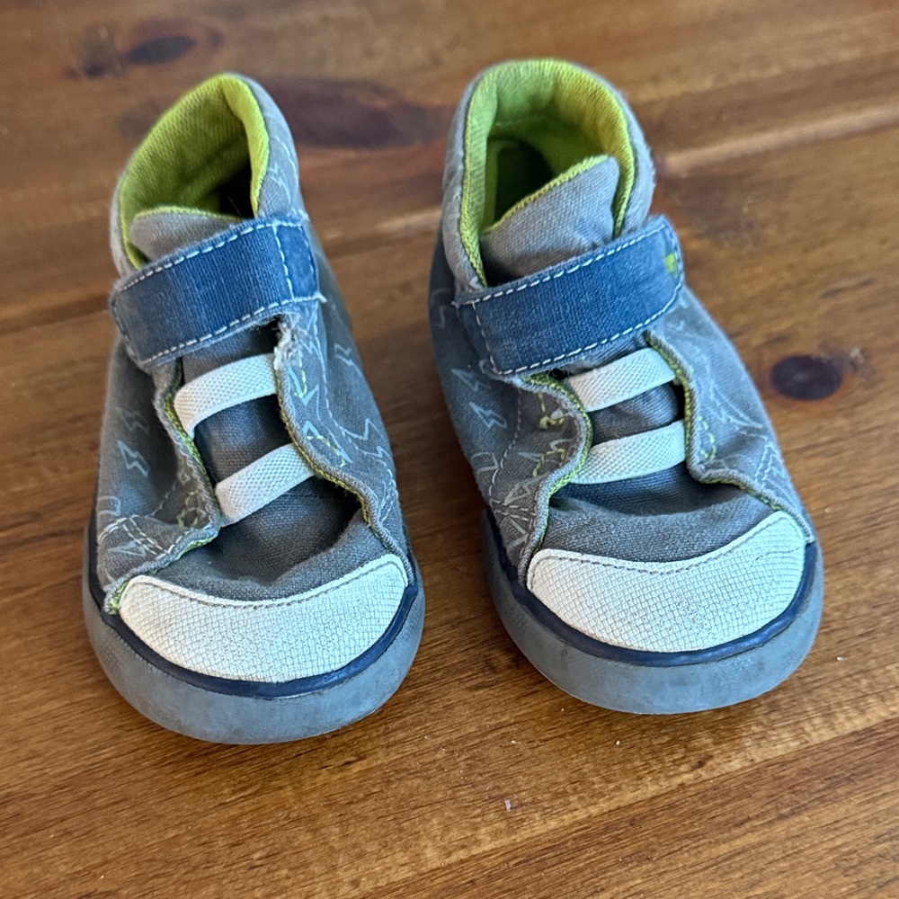 See Kai Run Green and Gray Kids Sneakers